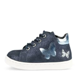 Enkellaarzen BLAUW FREEMOUSS GIRL LEER