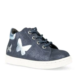 Enkellaarzen BLAUW FREEMOUSS GIRL LEER