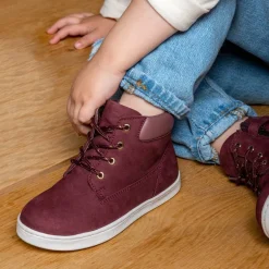 Enkellaarzen BORDEAUX NINI & GIRLS LEER