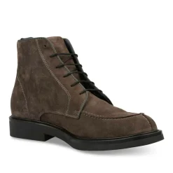 Enkellaarzen GRIJS DENIM SIDE LEER