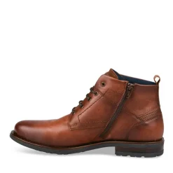 Enkellaarzen KASTANJEBRUIN DENIM SIDE LEER