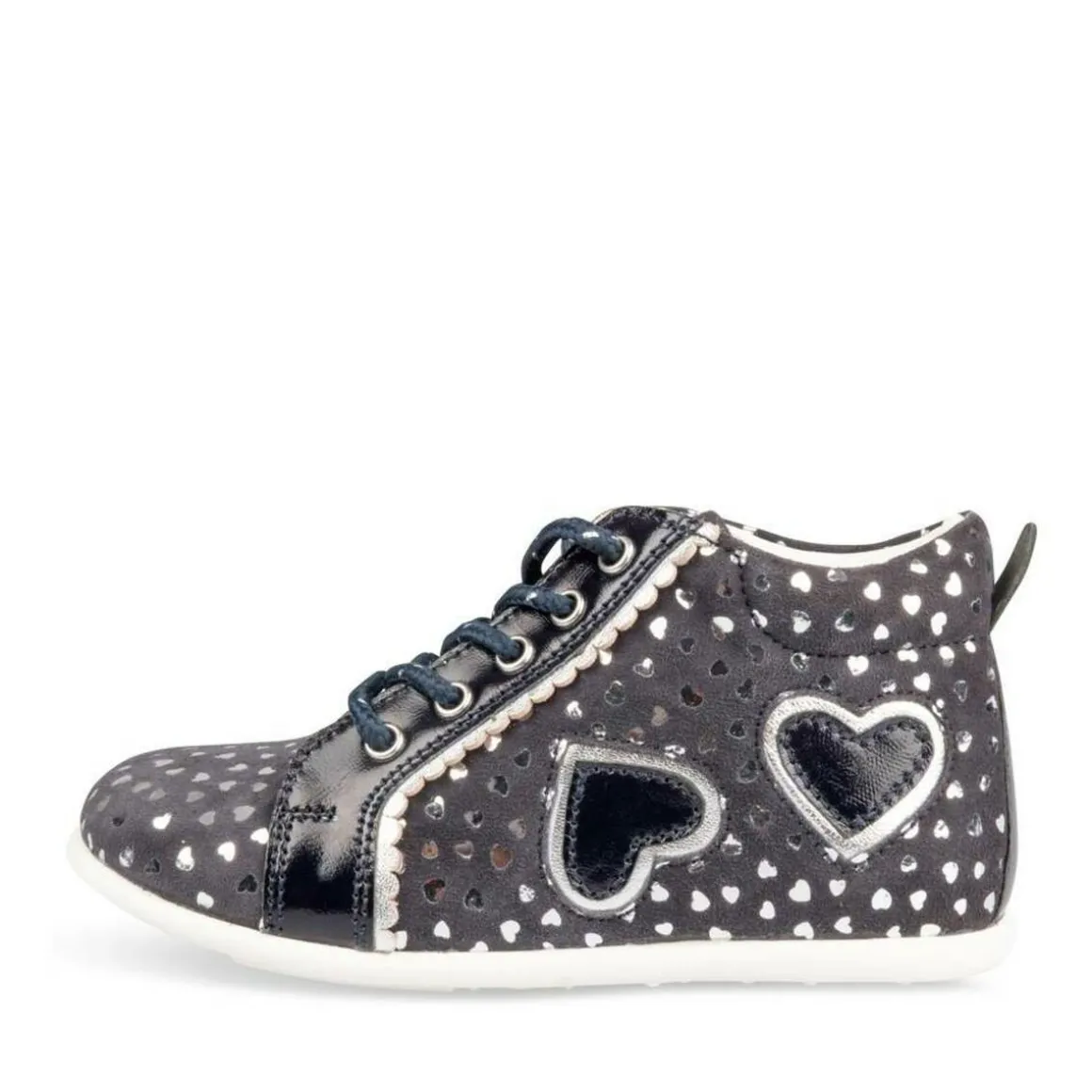 Enkellaarzen NAVY FREEMOUSS GIRL LEER