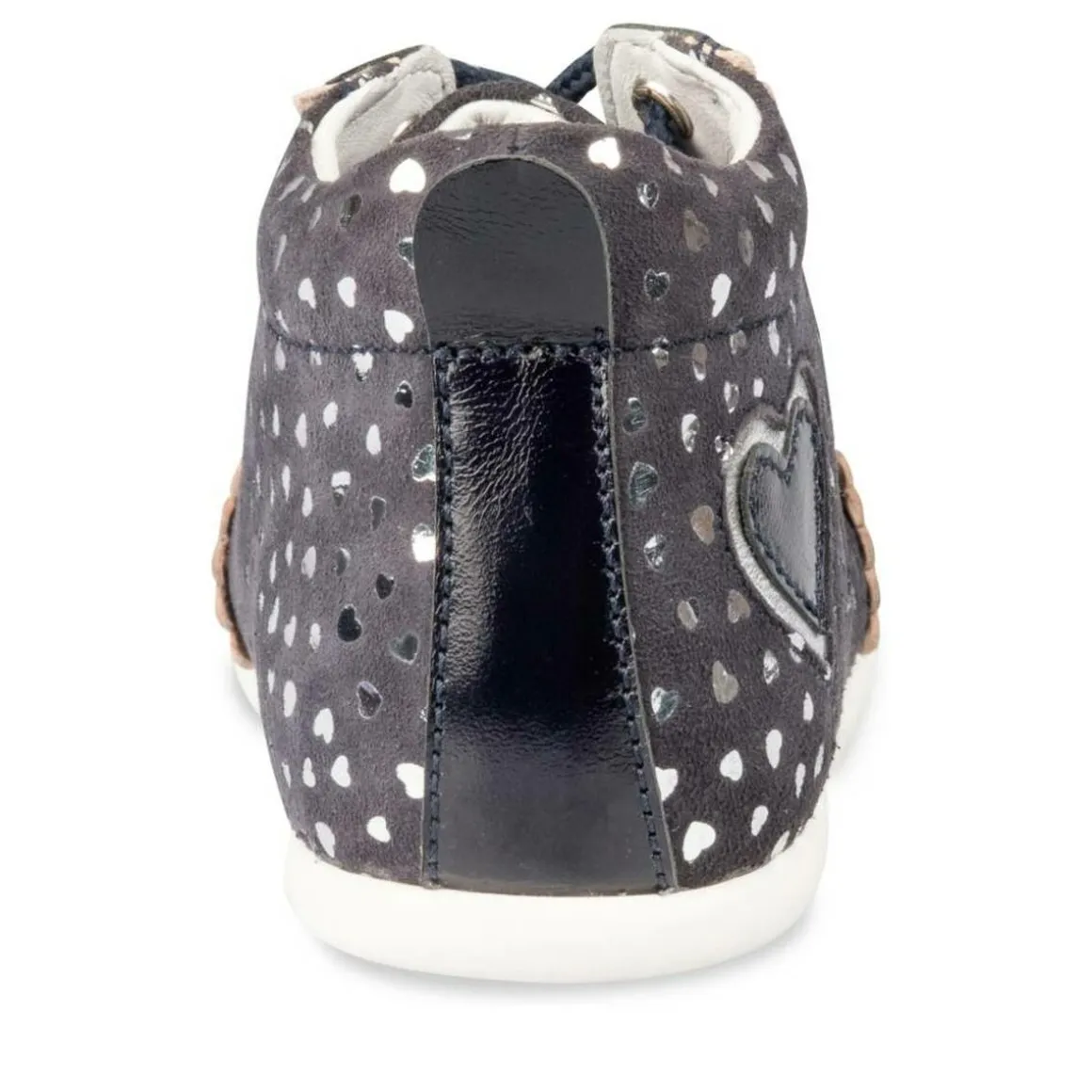 Enkellaarzen NAVY FREEMOUSS GIRL LEER