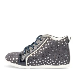 Enkellaarzen NAVY FREEMOUSS GIRL LEER