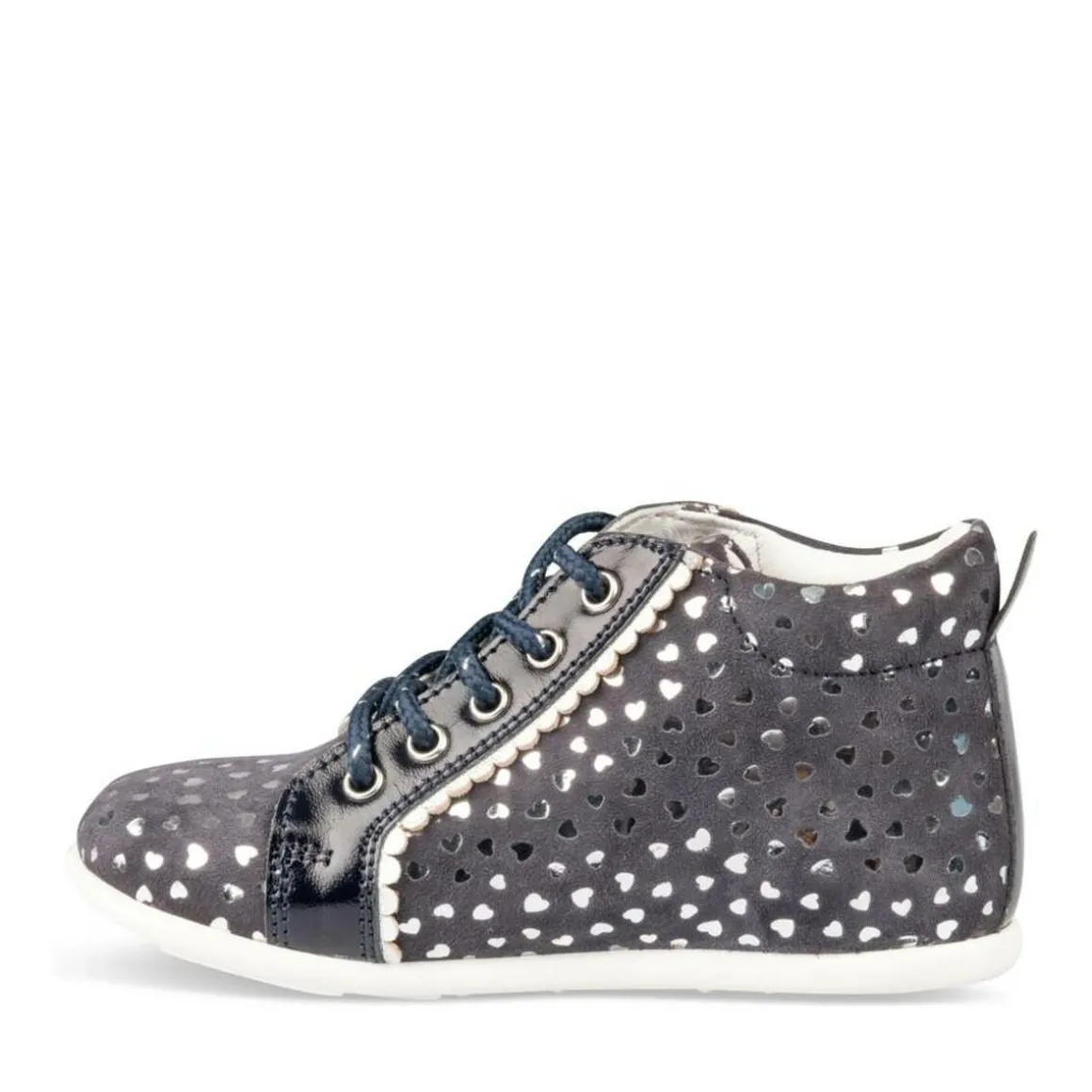 Enkellaarzen NAVY FREEMOUSS GIRL LEER