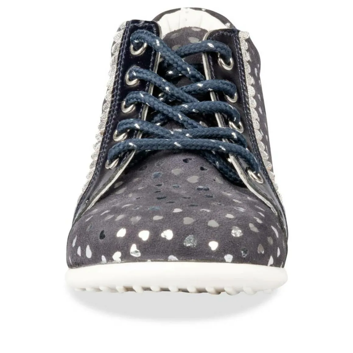 Enkellaarzen NAVY FREEMOUSS GIRL LEER