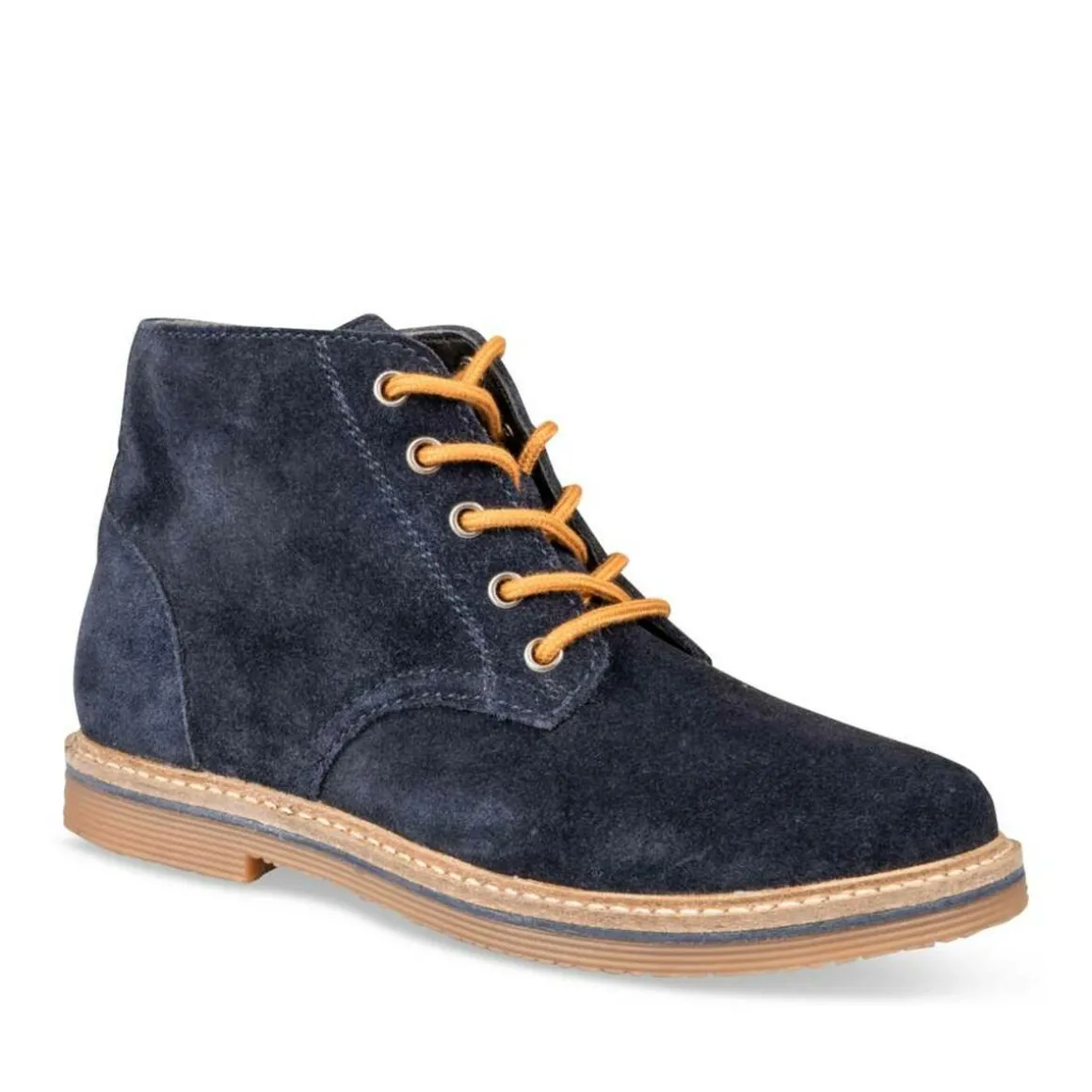 Enkellaarzen NAVY TAMS LEER