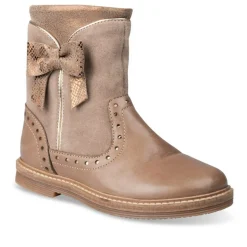 Enkellaarzen TAUPE NINI & GIRLS LEER