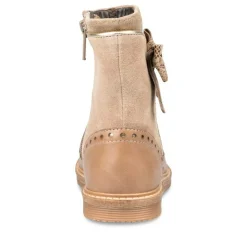 Enkellaarzen TAUPE NINI & GIRLS LEER