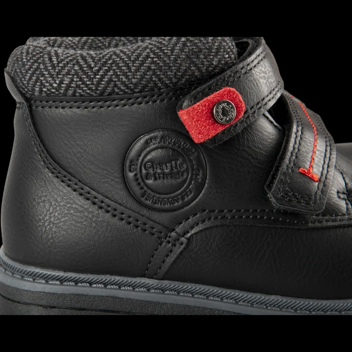 Enkellaarzen ZWART CHARLIE & FRIENDS