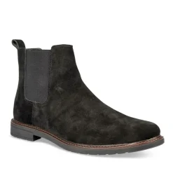 Enkellaarzen ZWART DENIM SIDE LEER
