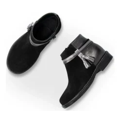 Enkellaarzen ZWART NINI & GIRLS LEER