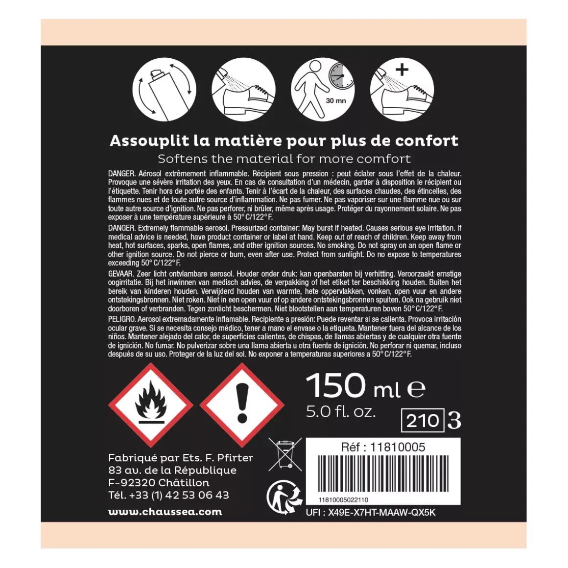 Multi-materiaal wasverzachterspray CHAUSSEA