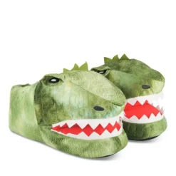 Pluche pantoffels dinosaurus GROEN DENIM SIDE