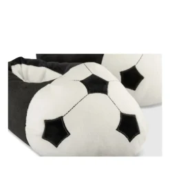 Pluche pantoffels voetbal ZWART LITTLE BOYS