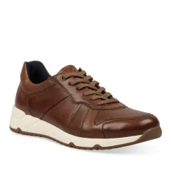 Sneakers KASTANJEBRUIN DENIM SIDE LEER