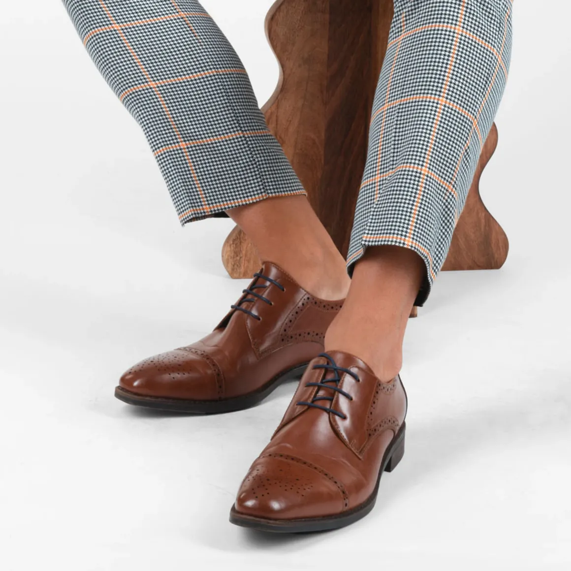 Veterschoenen COGNACKLEUR
