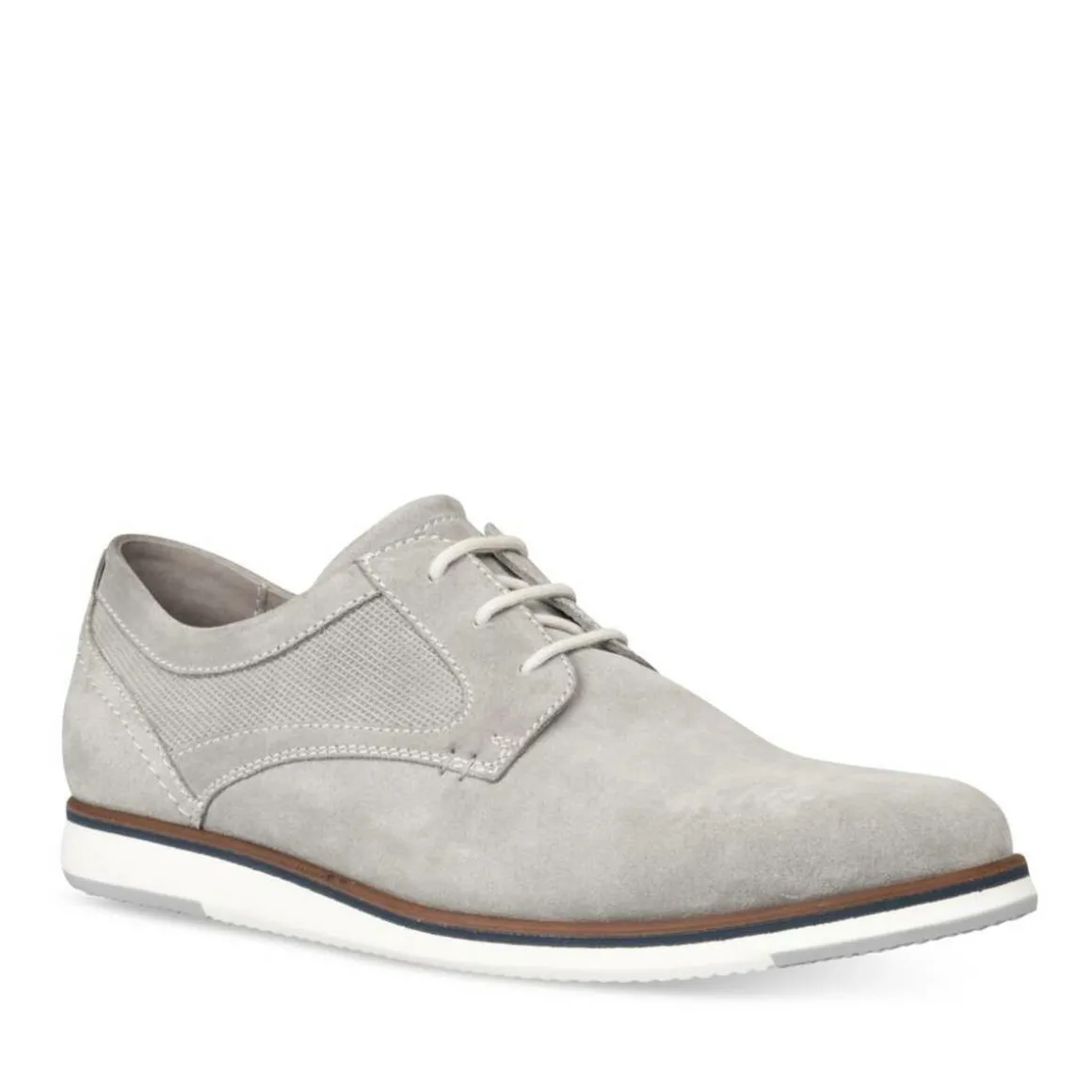 Veterschoenen GRIJS DENIM SIDE LEER