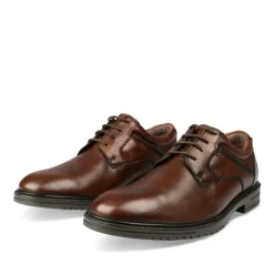 Veterschoenen KASTANJEBRUIN DENIM SIDE LEER