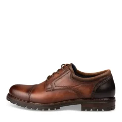 Veterschoenen KASTANJEBRUIN DENIM SIDE LEER