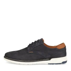 Veterschoenen NAVY DENIM SIDE LEER