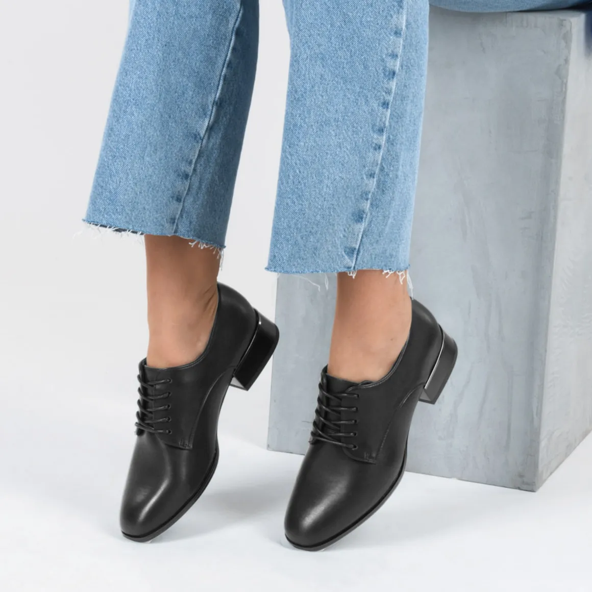 Veterschoenen ZWART
