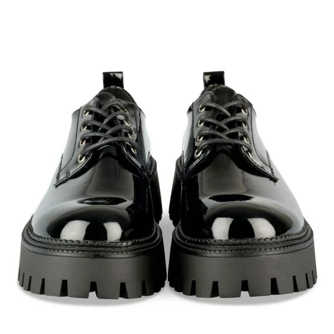 Veterschoenen ZWART